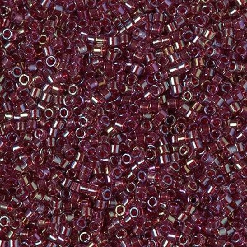 Seed Beads-11/0 Delica-2375 Inside Dyed Red-Miyuki-7 Grams