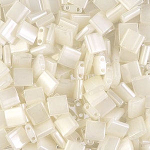 Seed Beads-5mm Tila-512 Opal Ceylon-Miyuki-7 Grams