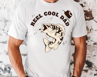 Cowboy dad fishing shirt, Reel Cool Dad, western fishing shirt, fishing lover shirt, Father's Day gift, fisherman gift, Fly fishing shirt