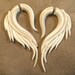 Fakers - Ivory Angel Wings - Earrings for Stretched Lobes - Faux Gauges 
