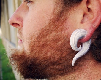 Manly Line - Ivory Foxtails - Earrings for Stretched Lobes - Gauges