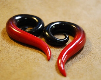 Blood and Leather - Earrings for Stretched Lobes - Gauges