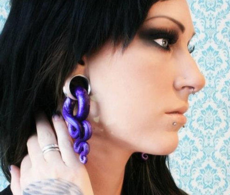 Serpentine Earrings for Stretched Lobes Gauges image 1