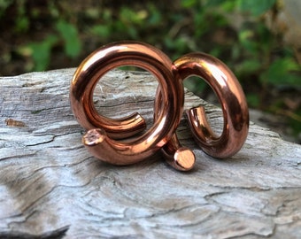 Curls - Copper Weights - Earrings for Stretched Lobes - Weights