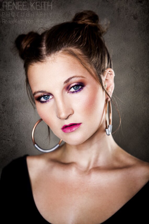 6g Solid Copper Hoops With Steel Coil Closure Earrings for