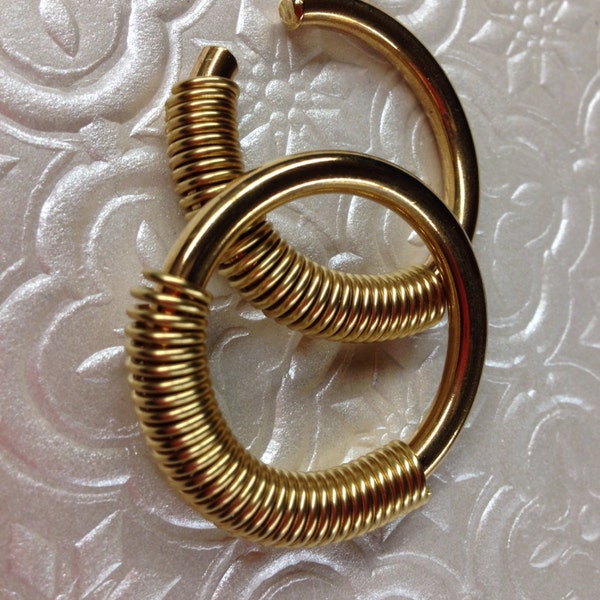 Coil Closure Hoops - 6g - Earrings for Stretched Lobes - Gauges - Ear Weights