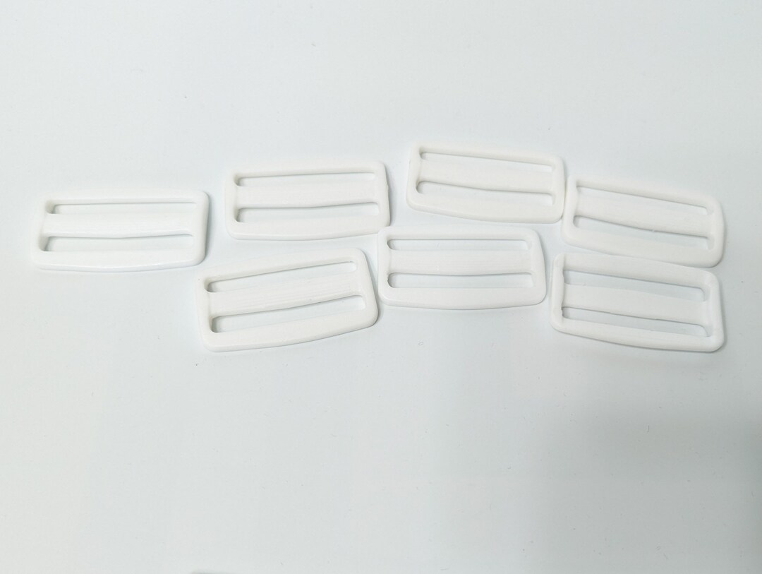 Seven White Sliders, Tribar Slide Adjusters, Plastic, for 2 Strap Etsy