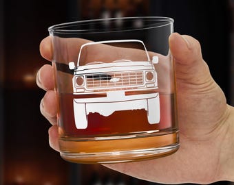 76 Chevy Blazer Rocks Glass, Vintage Truck Whiskey Tumbler, Old School Automobile Barware