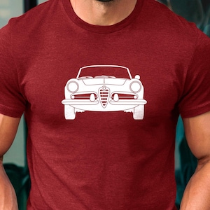 Alfa Romeo Giulietta Spyder, Classic Car T-shirt, Vintage Car Tee, Automotive Shirt, Car Lover Gift, Retro Coupe Top