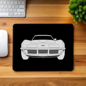 72 Corvette rutschfeste Mauspad mit Vintage Car Design, Gamer Geschenk, Bürodekoration, Computerzubehör, Spielzimmer Essentials
