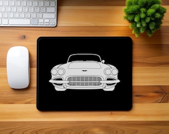1961 Corvette Mousepad | Retro Classic Car Racing Desk Mat