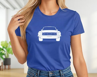 1967 Mustang Shirt, Women's Slim Fit, Car Line Drawing
