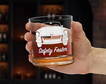 1972 MGB Classic Car Rocks Glass | 10oz Whiskey Tumbler