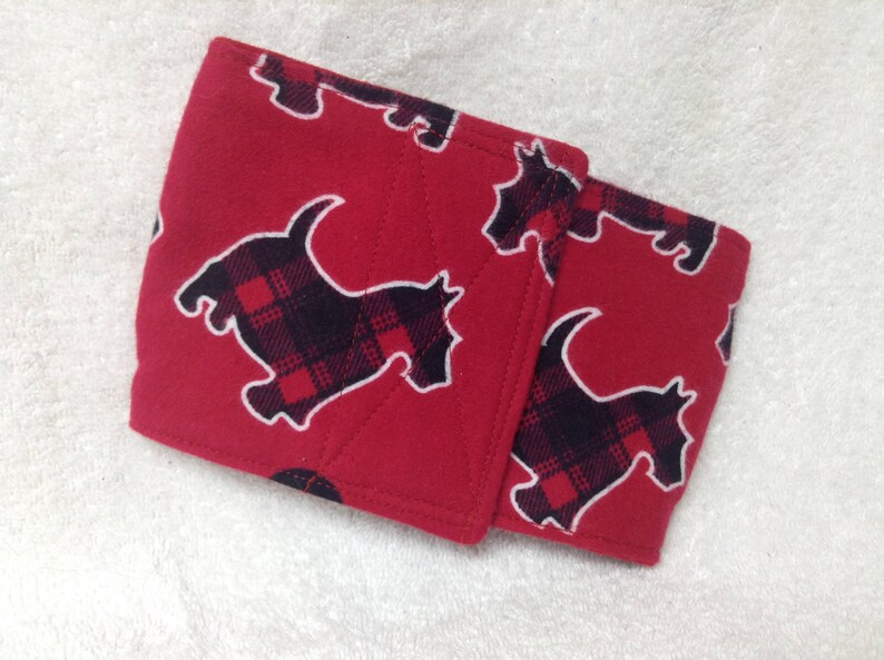 Male Dog Belly Band Diaper Boy Puppy Panties Pet Doggie Wrap Pants Plaid Scottish Terrier On Cotton Flannel Custom Sizes To 30 Inches