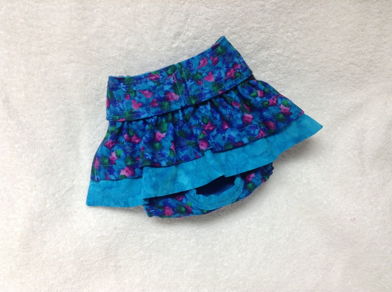 Female Dog Panties Diaper Bitch Britches Pet Puppy Pants Doggie Wrap Skirt Size Small 12 Waist Ready To Ship Royal Blue Floral