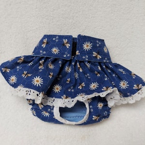 Female Dog Diaper Puppy Pet Wrap  Pants  Britches Skirt Bee Floral Print