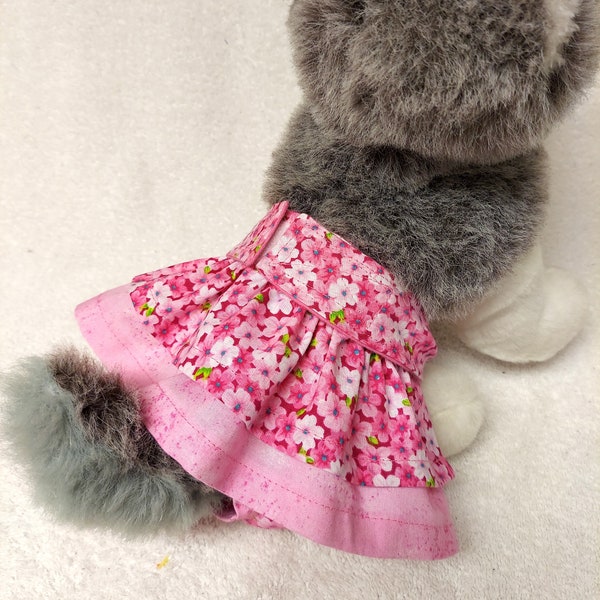 Female Dog Diaper Britches Pet Pants Wrap Skirt Size XSmall To XLarge Forget Me Not Fabric