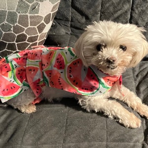 Dog Diaper Dress One Piece Pet Wrap Romper Bodysuit Overall Britches For Female Puppy Pants Size XXS To Medium Watermelon