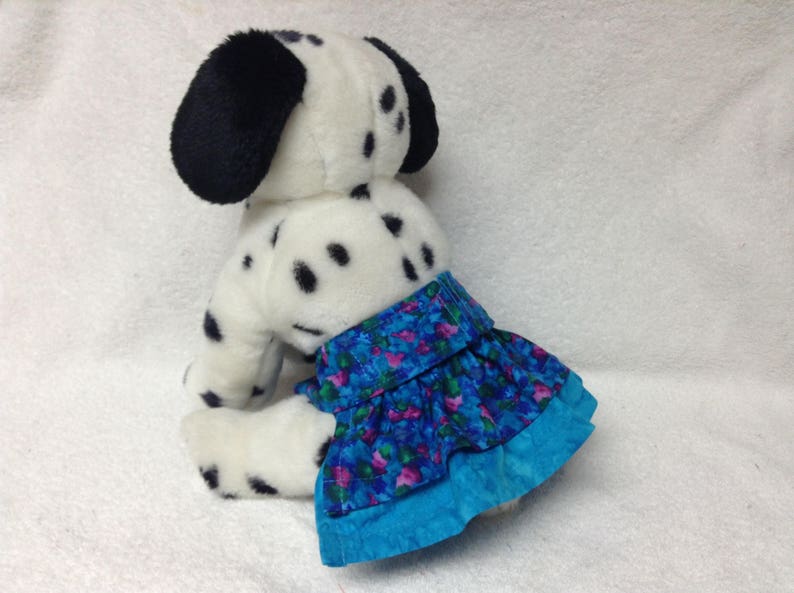 Female Dog Panties Diaper Bitch Britches Pet Puppy Pants Doggie Wrap Skirt Size Small 12 Waist Ready To Ship Royal Blue Floral