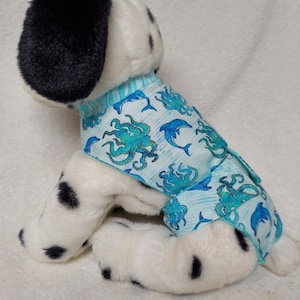 Dog Diaper Wrap One Piece Romper Bodysuit For Male Or Female Puppy Size xSmall To Large Nautical Sea Kraken Or Sea Creatures