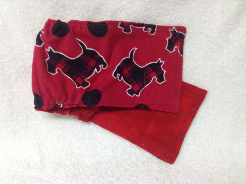 Male Dog Belly Band Diaper Boy Puppy Panties Pet Doggie Wrap Pants Plaid Scottish Terrier On Cotton Flannel Custom Sizes To 30 Inches