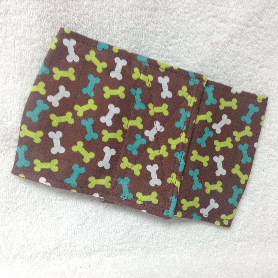Dog Diaper Belly Band Pet Wrap Male Puppy Training Pants Bones on Brown