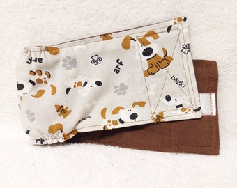 Dog Diaper Belly Band Pet Britches Puppy Training Pants Wrap Arf Bark Gray Cotton Fabric