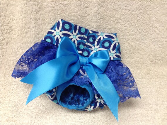 Female Dog Panties Diaper Bitch Britches Pet Puppy Pants Doggie Wrap Skirt Size Small 12 Waist Ready To Ship Royal Blue Floral