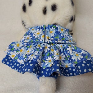 Female Dog Diaper Britches Pet Panties Wrap Skirt Size XSmall To 5XLarge Floral Fabric Many Colors blue