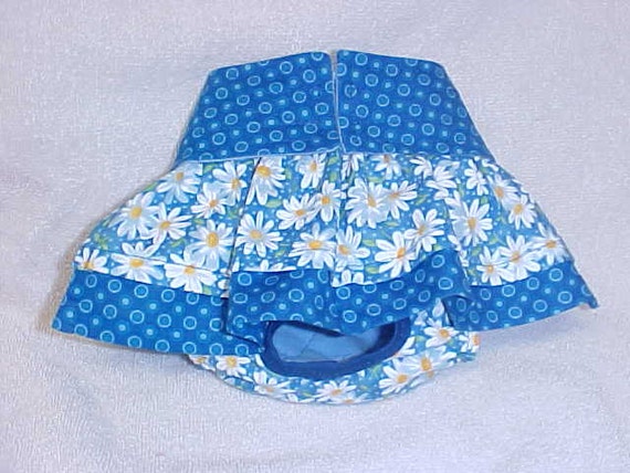 Female Dog Panties Diaper Bitch Britches Pet Puppy Pants Doggie Wrap Skirt Size Small 12 Waist Ready To Ship Royal Blue Floral