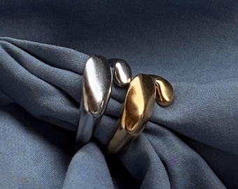 Adjustable Stainless Steel Dome Ring: Waterproof Chunky Statement Jewelry