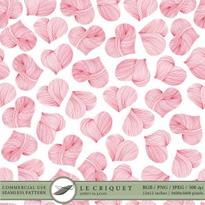 Heart Seamless Pattern, Hand Drawn Line Art for Digital Paper & Gift Wrap