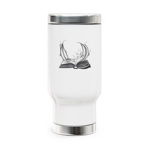 For the Fantasy Romantasy Readers 14oz Stainless Steel Coffee Tumbler for Book Lovers, Cozy Vibes, Book Club Essentials, Travel