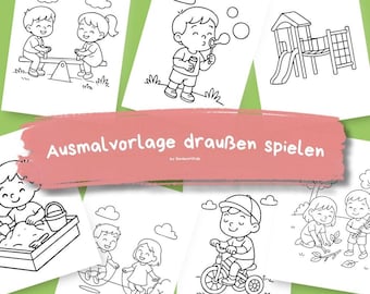 Outdoor Play Coloring Pages for Kids | Playground, Garden & Adventure Coloring Pages | Printable PDF Bundle | Instant Download