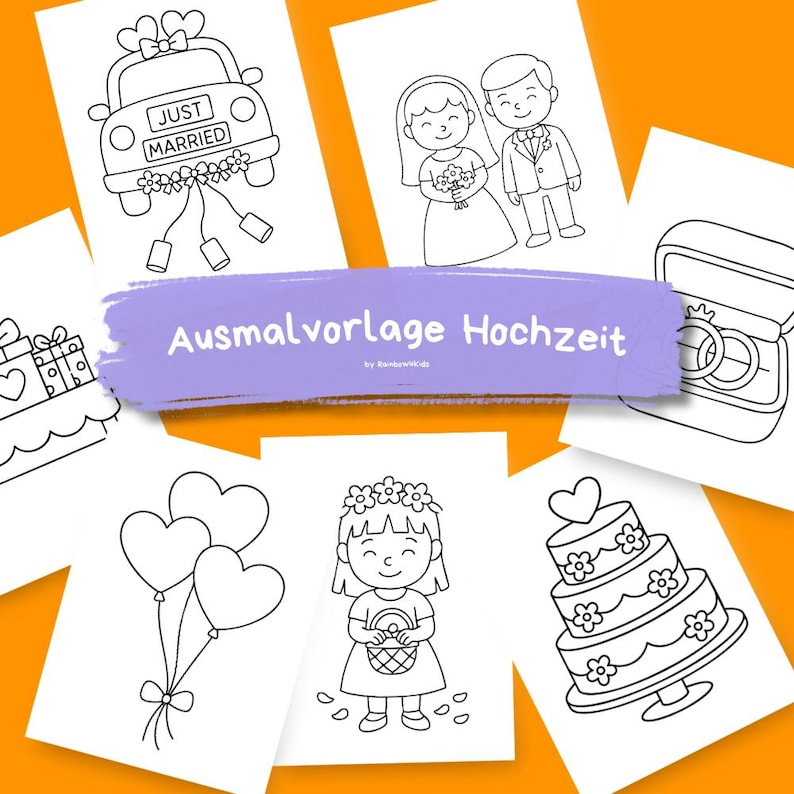 Wedding Coloring Pages for Kids | Printable Wedding Activities | Wedding Coloring Pages for Kids | Instant PDF Download image 1