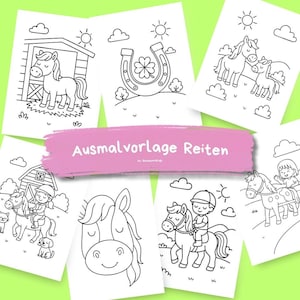Horse & Riding Coloring Pages for Kids | Pony Riding Coloring Pages PDF | Printable Activities for Girls and Boys | Instant Download