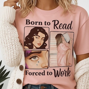 Born to Read Forced to Work T-Shirt - Funny Book Shirt - Gift for Bookworms - Retro Comic Style - Unisex | Perfect Gift for Book Lovers