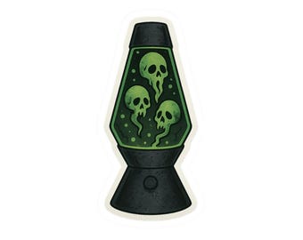 Spooky Lava Lamp Kiss-Cut Stickers - Halloween Decor, Laptop Stickers, Unique Gifts, Creepy Home Art, Aesthetic Supplies
