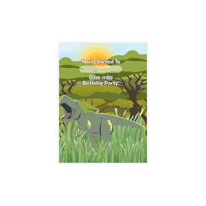 Uitnodigingen voor verjaardagsfeestje dinosaurus, Feestartikelen, Ansichtkaartbundel met enveloppen, Ideaal voor iedereen, Alternatief: uitnodigingspakket, Feest