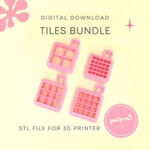Tile Clay Cutters STL File Tile Clay Cutter Set Digital File Jewelry Making Clay Cutter for Polymer Clay Polymer Clay Tools Instant Download