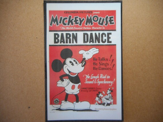Magnet Mickey Mouse Barn Dance Movie Poster Magnet Cartoon Etsy