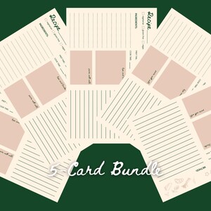 Artisan: bundel receptenkaarten (6 x 4 inch) digitale download, afdrukbaar ontwerp