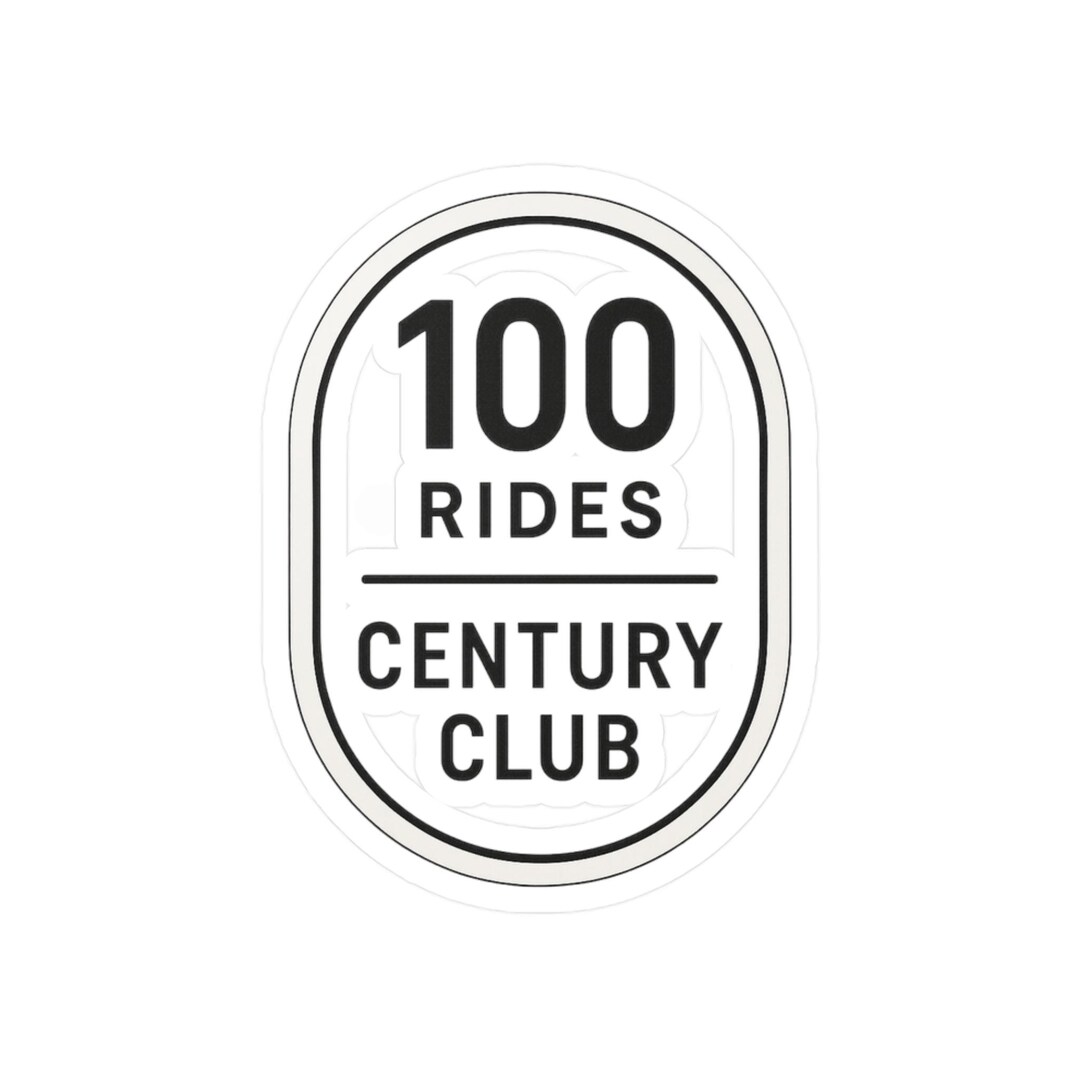 Century Club Decals, Biking Decor, 100 Rides Stickers, Cycling ...