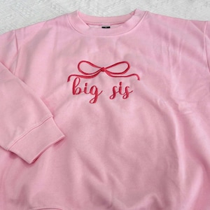 Embroidered Big Sister Toddler Sweater, Matching Big Sis Lil Sis T-Shirt, Baby Announcement Shirt, Little Brother & Sister Sibling T-Shirt 2