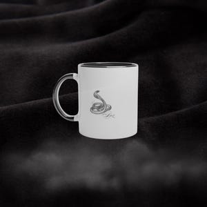 Gothic Snake Mug | Luxury Aesthetic Black Ceramic Serpent Coffee Cup – Gift for Her or Him | BozThreads Darkware