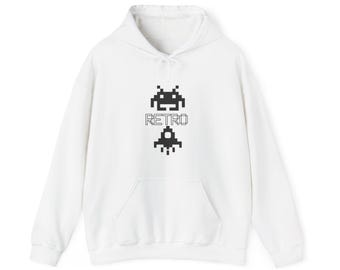 Retro Gamer Unisex Hoodie, Vaporwave Sweatshirt, Video Game Gift, Nostalgic Apparel, Game Over Design