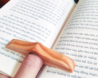 Handmade Wood Book Page Holder: Reader Gift, Thumb Spreader
