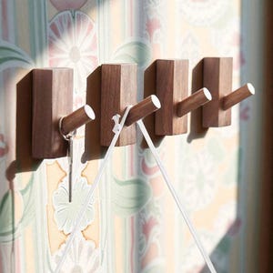 Solid Walnut Beech Wood Piano Coat Rack Multifunctional Rustic Farmhouse Decor Coat Hat Towel Storage Space Saving Magnetic Hook Wall Rack