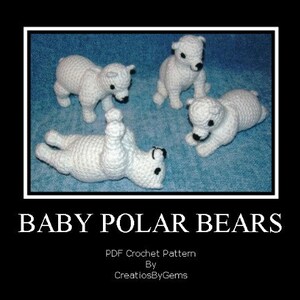 Polar Bear Cubs PDF Crochet Patterns image 1