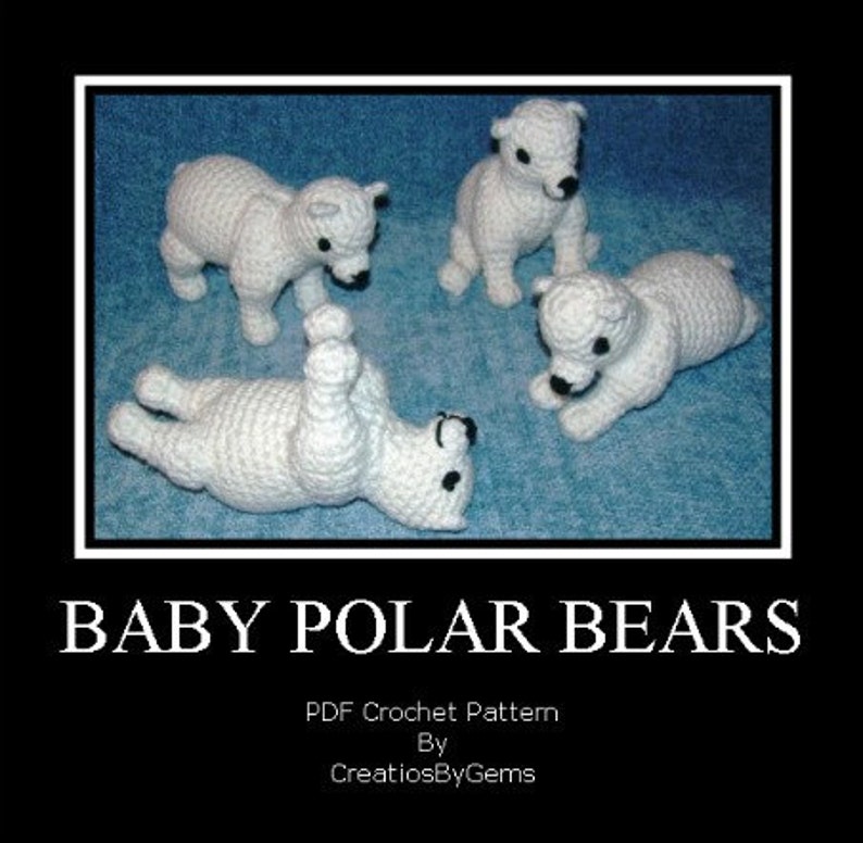 Polar Bear Cubs PDF Crochet Patterns image 1